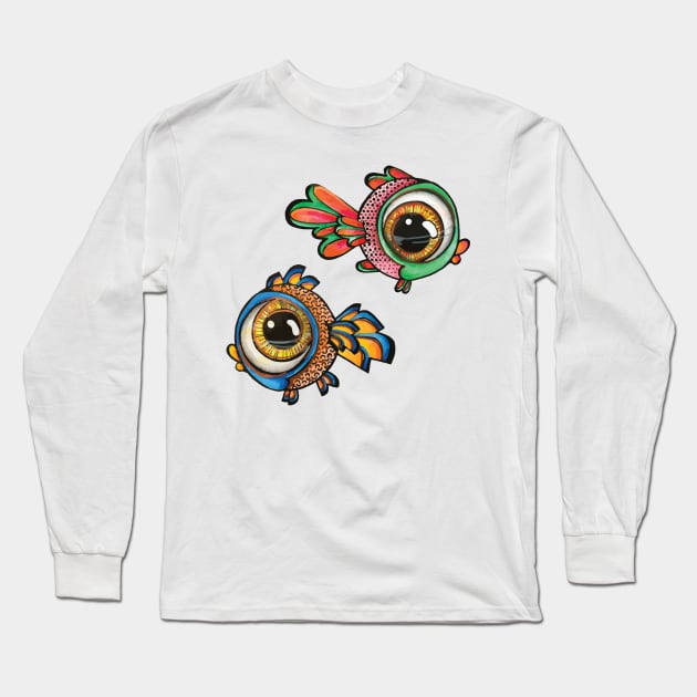 Cute Fish Long Sleeve T-Shirt by artfulfreddy